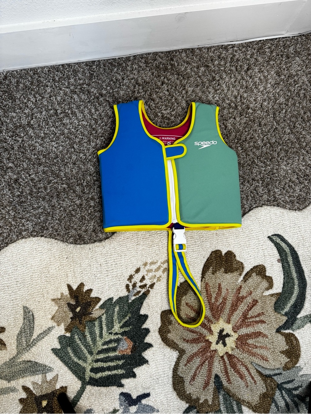 Speedo Kids Blue & Green Swim Vest with Yellow Trim